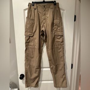 5.11 Tactical Pants 34x36 Mens Taclite Pro Cargo Ripstop Beige Stretch Elastic